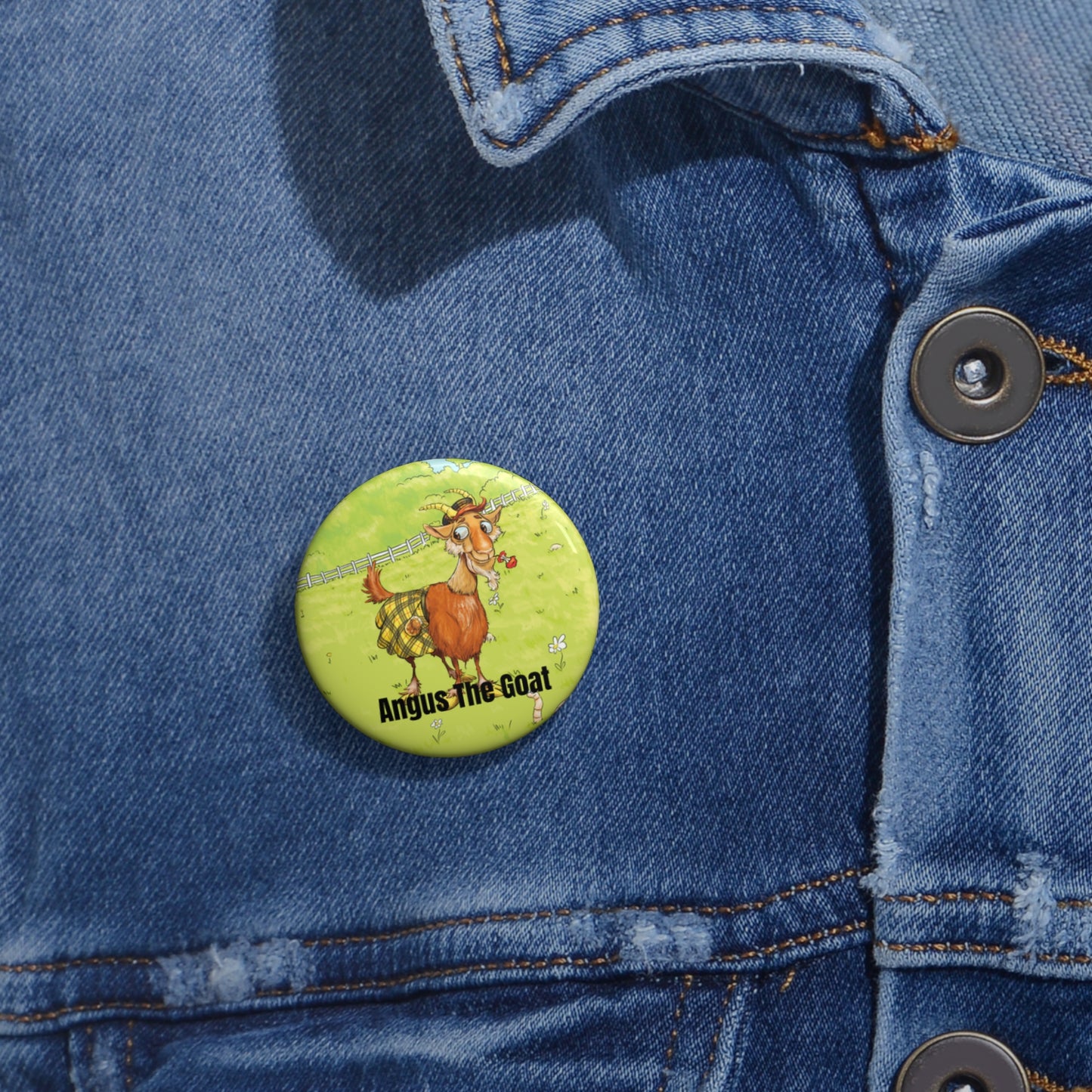 Angus The Goat Pin Button