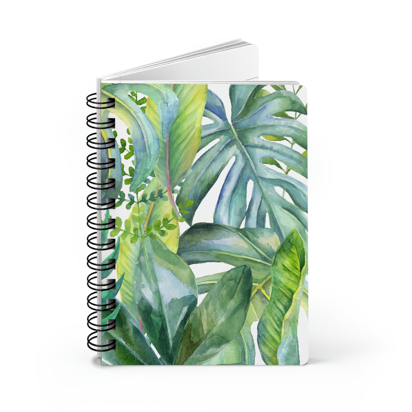 Spiral Bound Journal Green Leaves