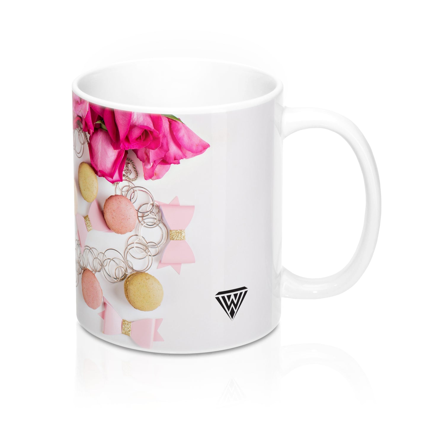 Ceramic Drinking Mug (Pink Roses Macarons Paris)
