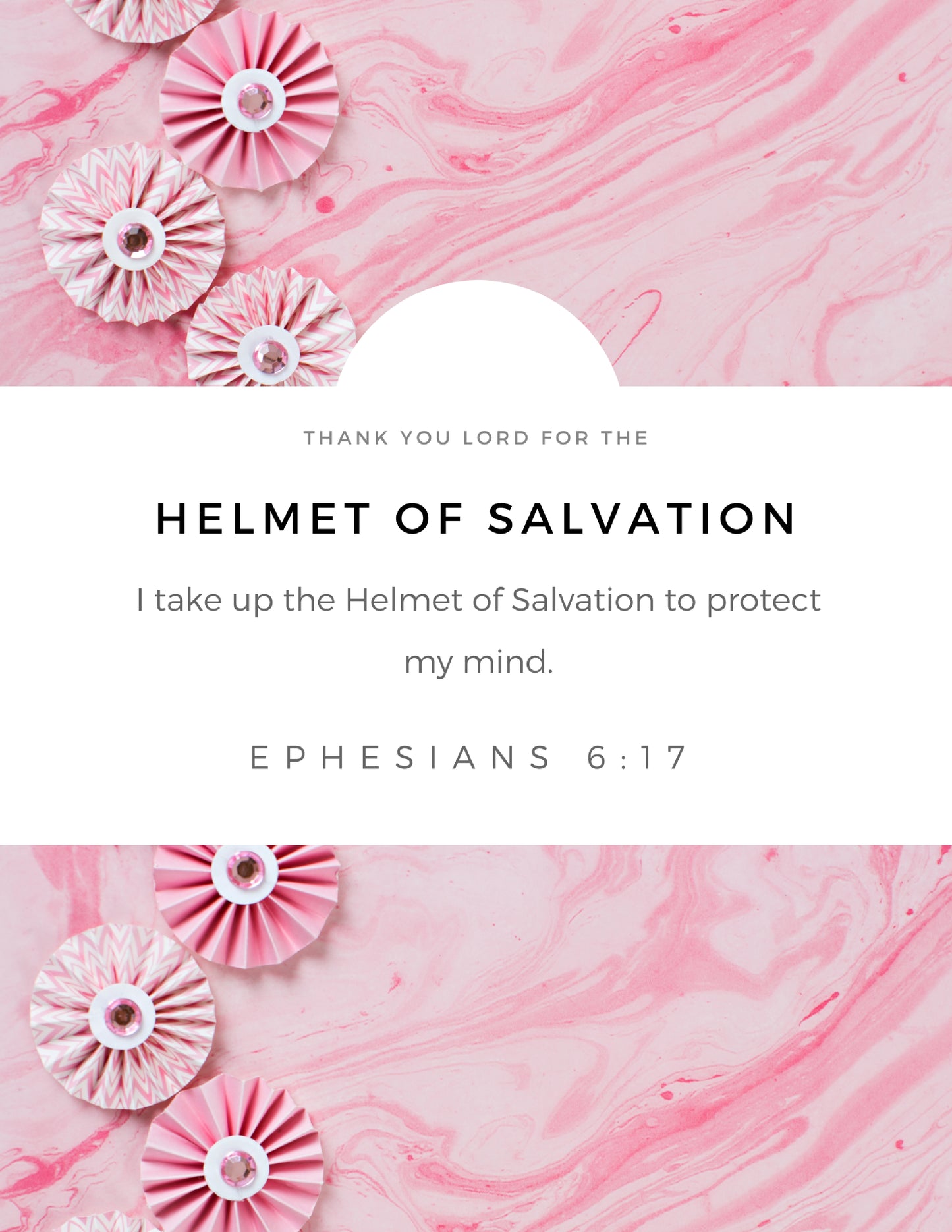 Wall Art Armor of God Declarations (Printable 7 page 8x10") Pink Marble