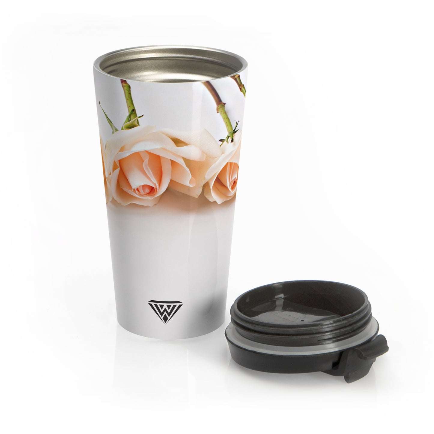 Stainless Steel Travel Mug (Cream Roses)