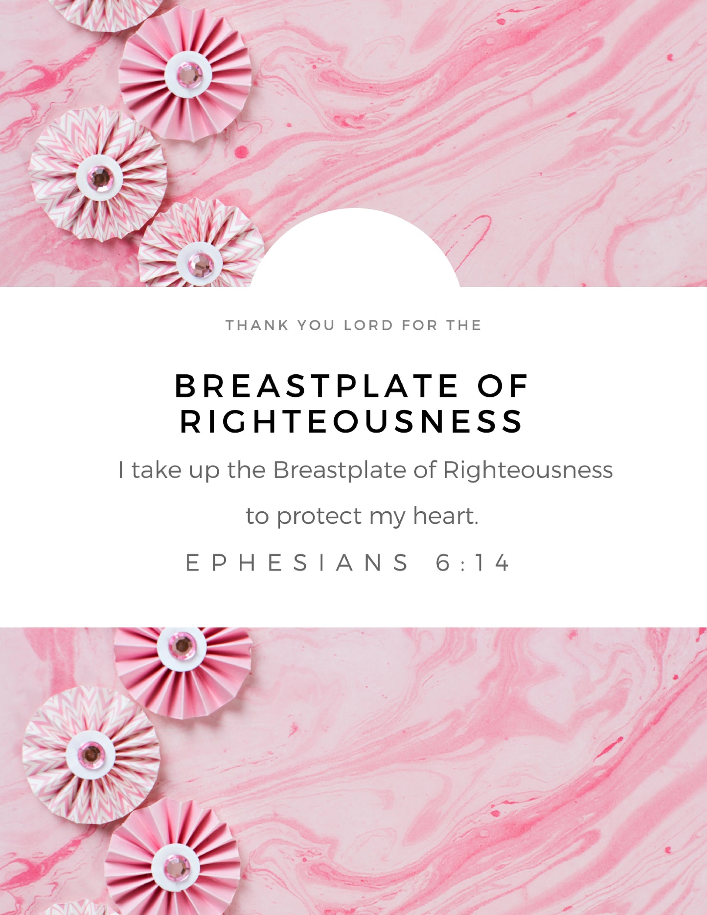 Wall Art Armor of God Declarations (Printable 7 page 8x10") Pink Marble