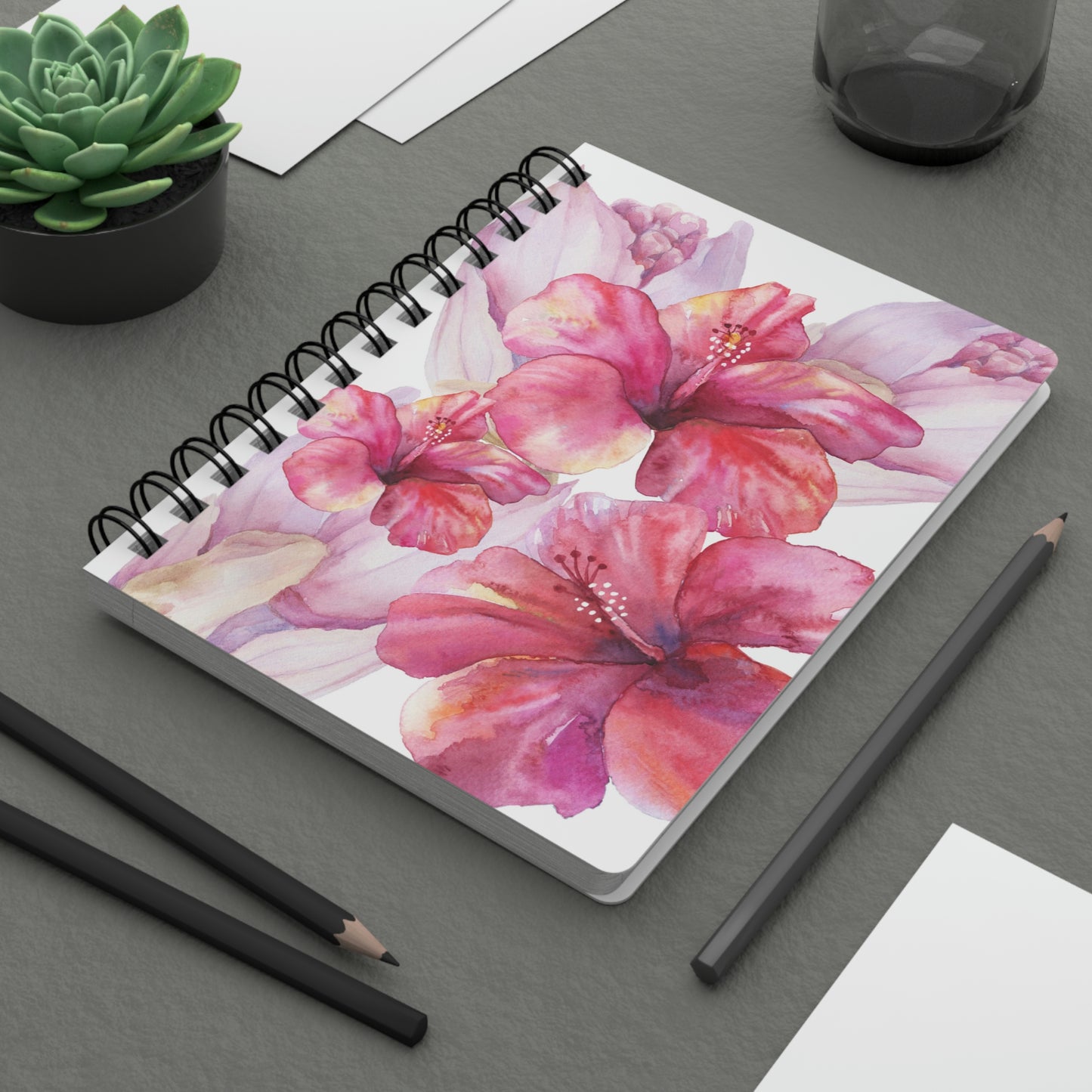 Spiral Bound Journal Pink Watercolor