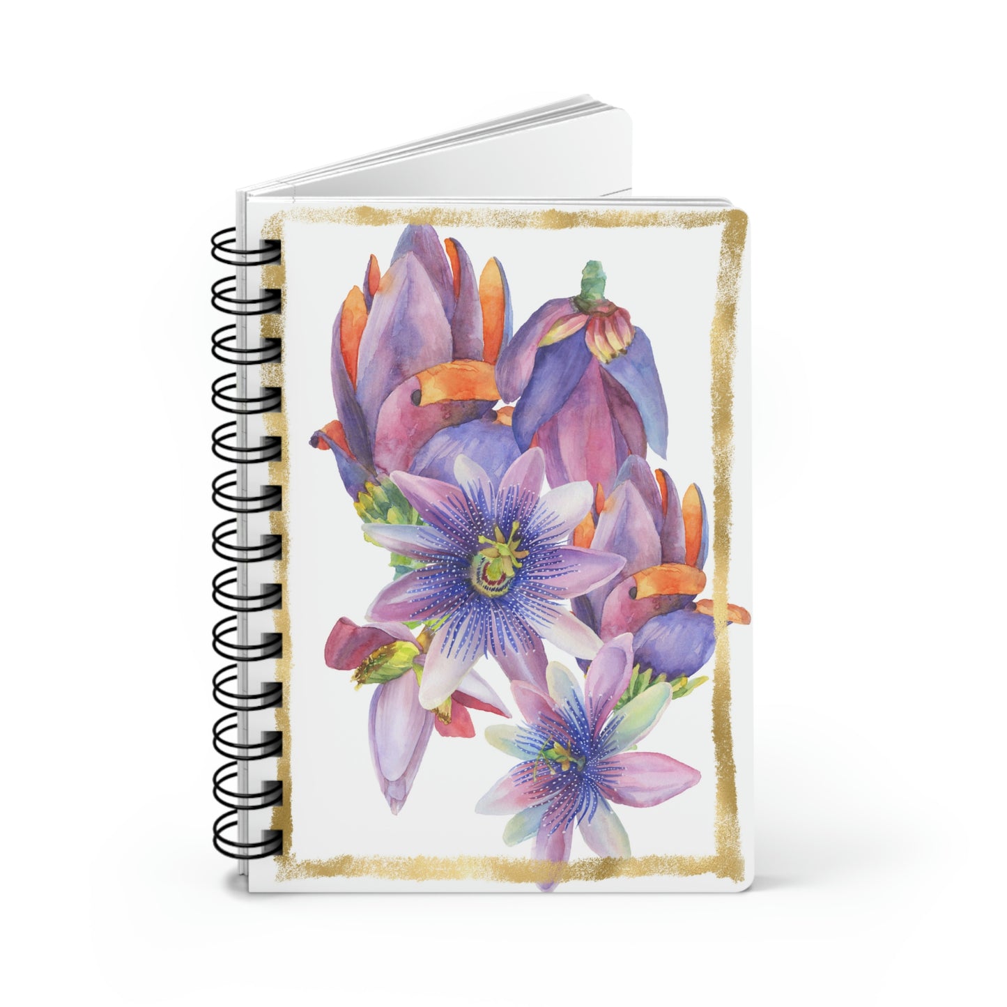 Spiral Bound Journal Purple Watercolor