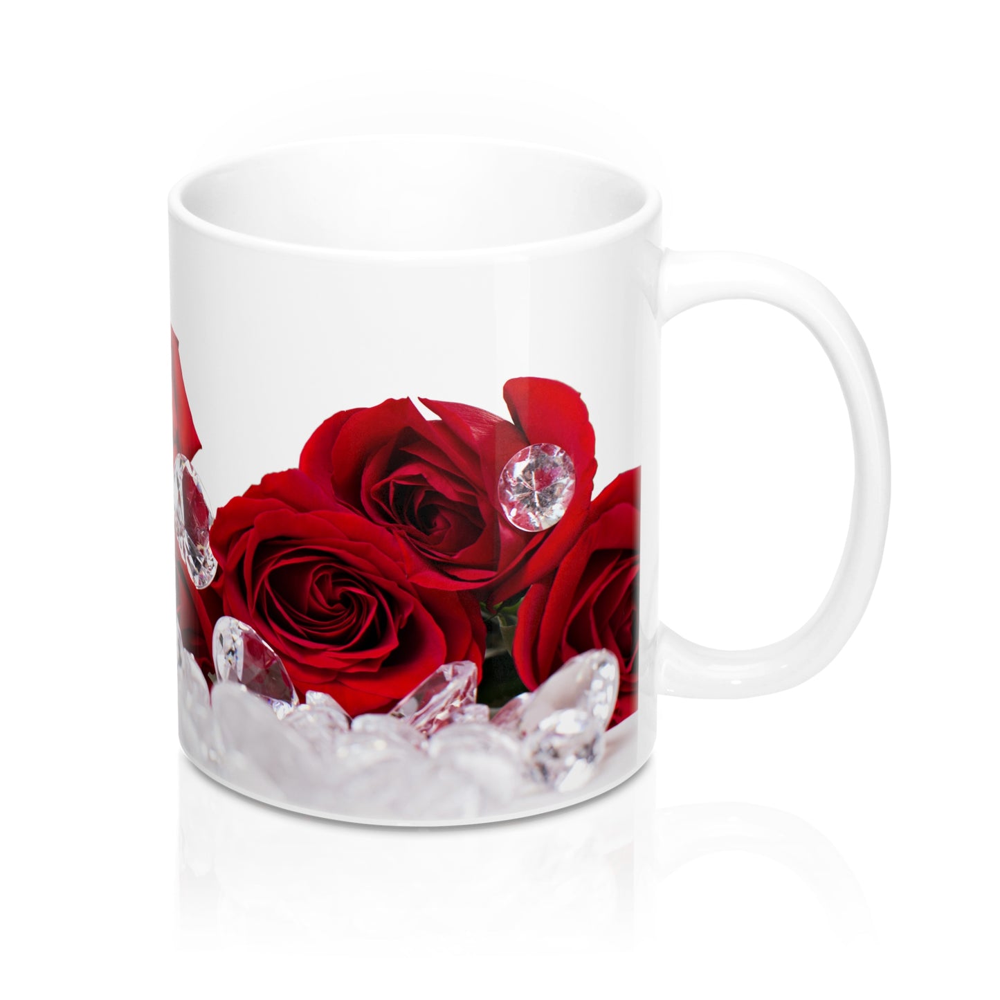 Ceramic Drinking Mug (Red Roses Diamonds)
