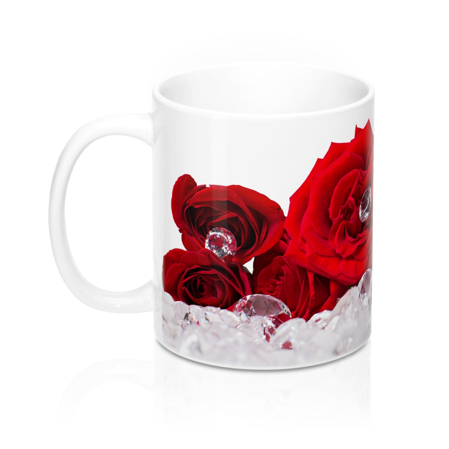 Ceramic Drinking Mug (Red Roses Diamonds)
