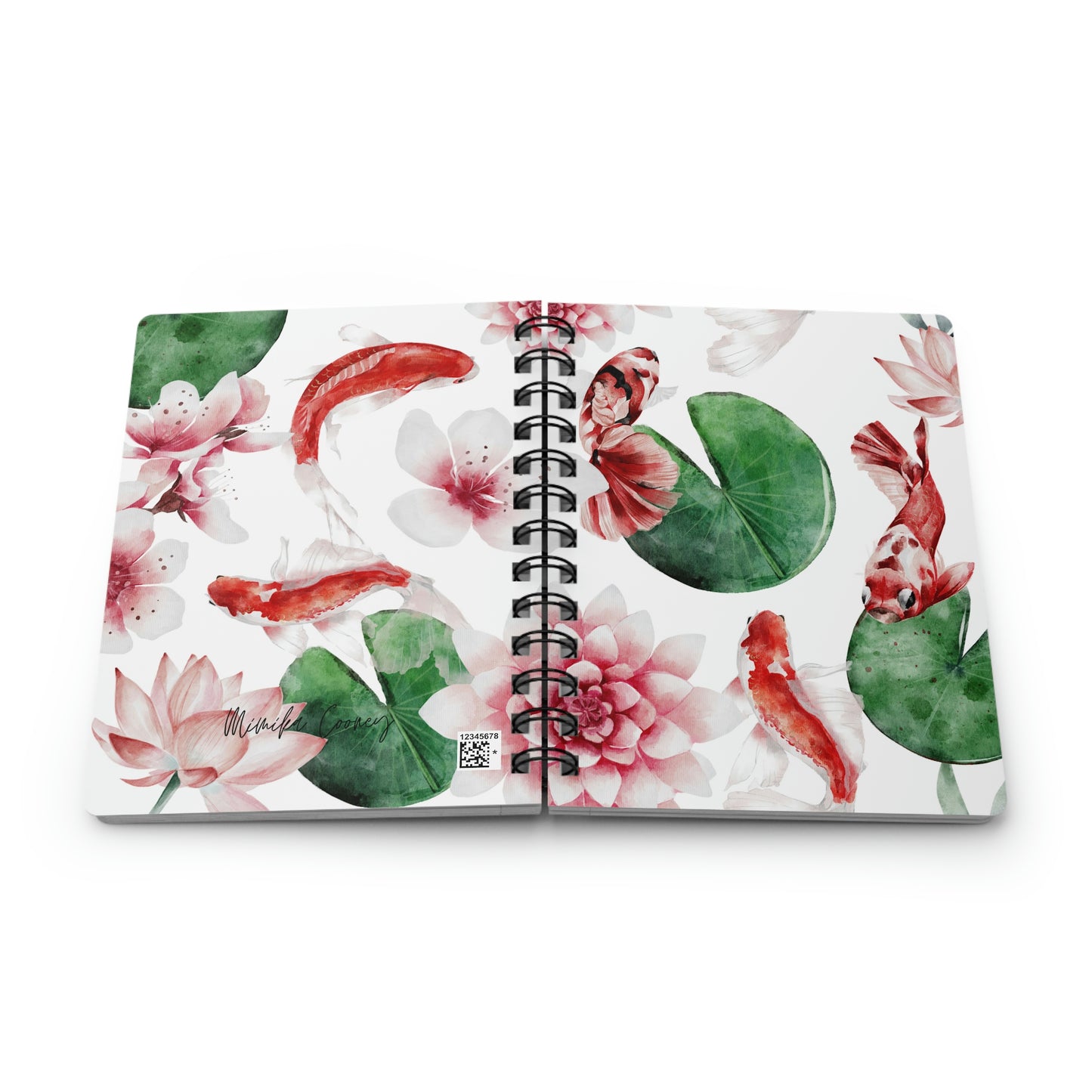 Spiral Bound Journal Koi Fish Pond