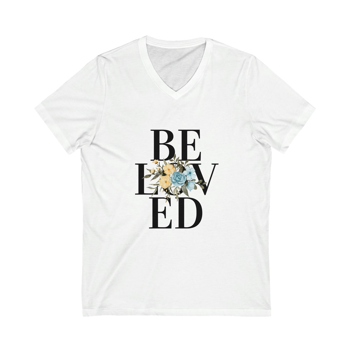 T-Shirt Unisex Adult Short Sleeve V-Neck Tee (BeLoved)