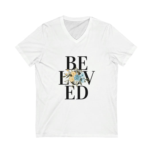T-Shirt Unisex Adult Short Sleeve V-Neck Tee (BeLoved)
