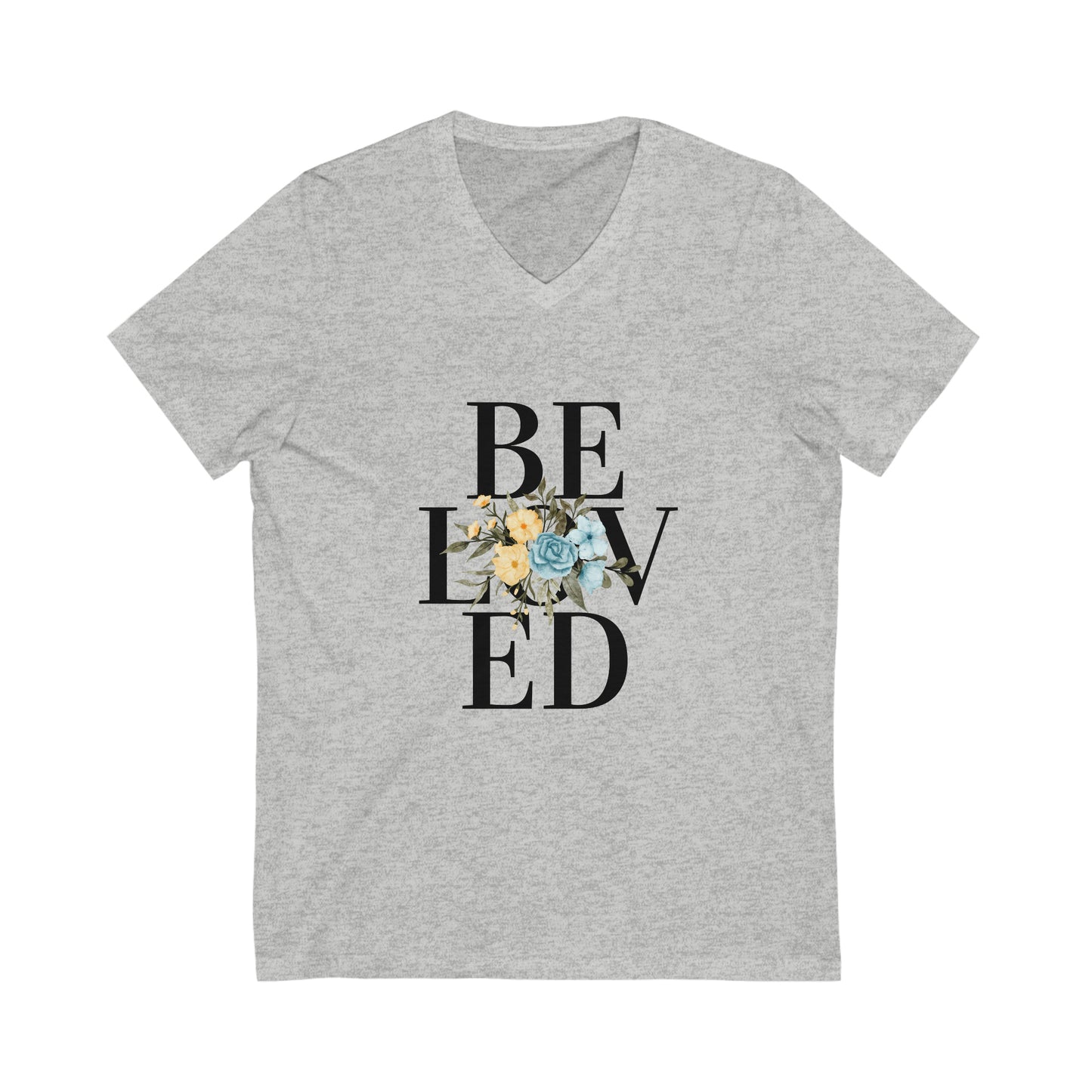 T-Shirt Unisex Adult Short Sleeve V-Neck Tee (BeLoved)
