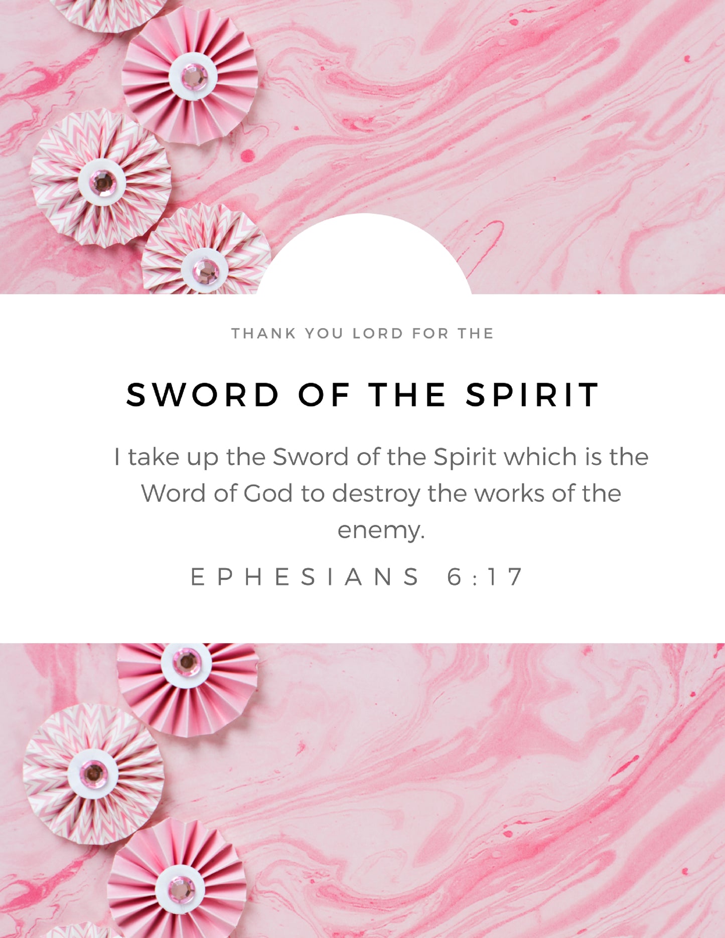 Wall Art Armor of God Declarations (Printable 7 page 8x10") Pink Marble