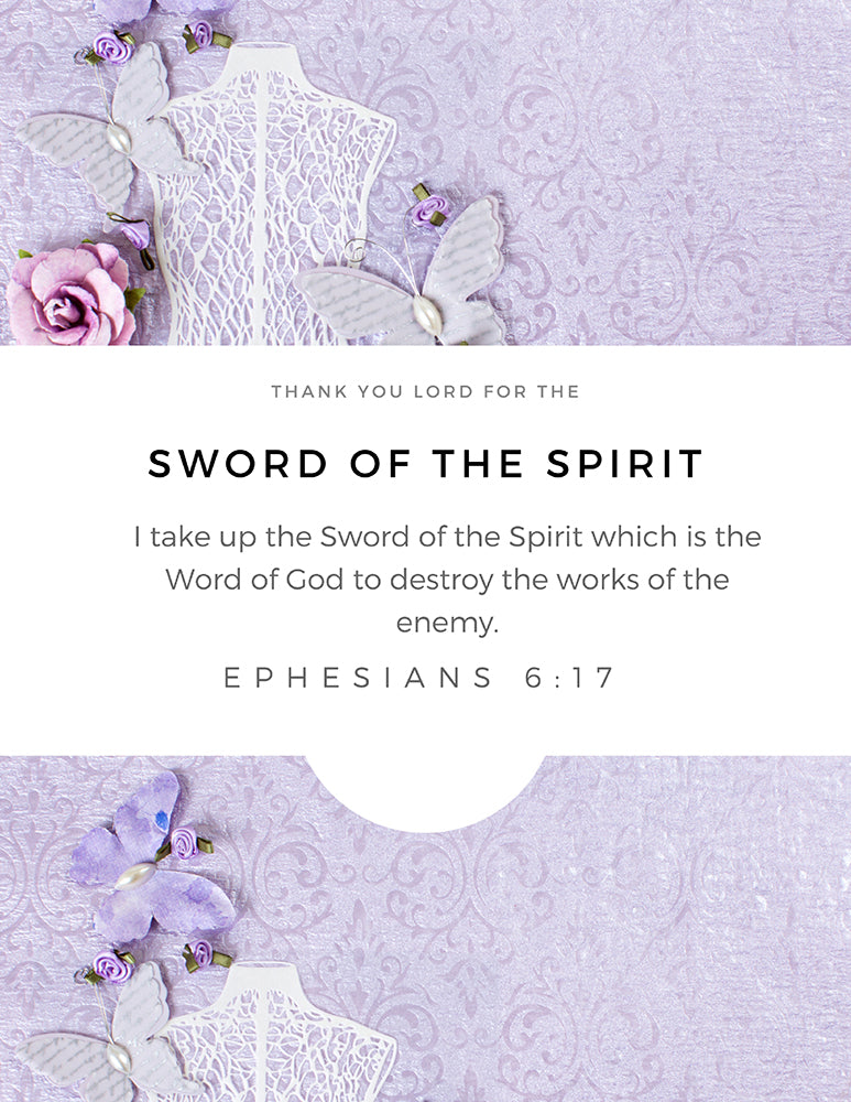 Wall Art Armor of God Declarations (Printable 7 page 8x10") Purple