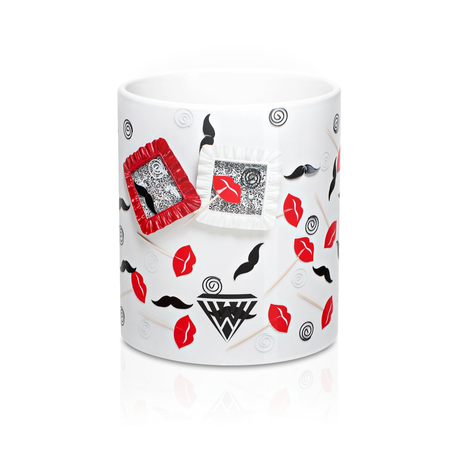 Ceramic Drinking Mug (Red Lips Moustache)