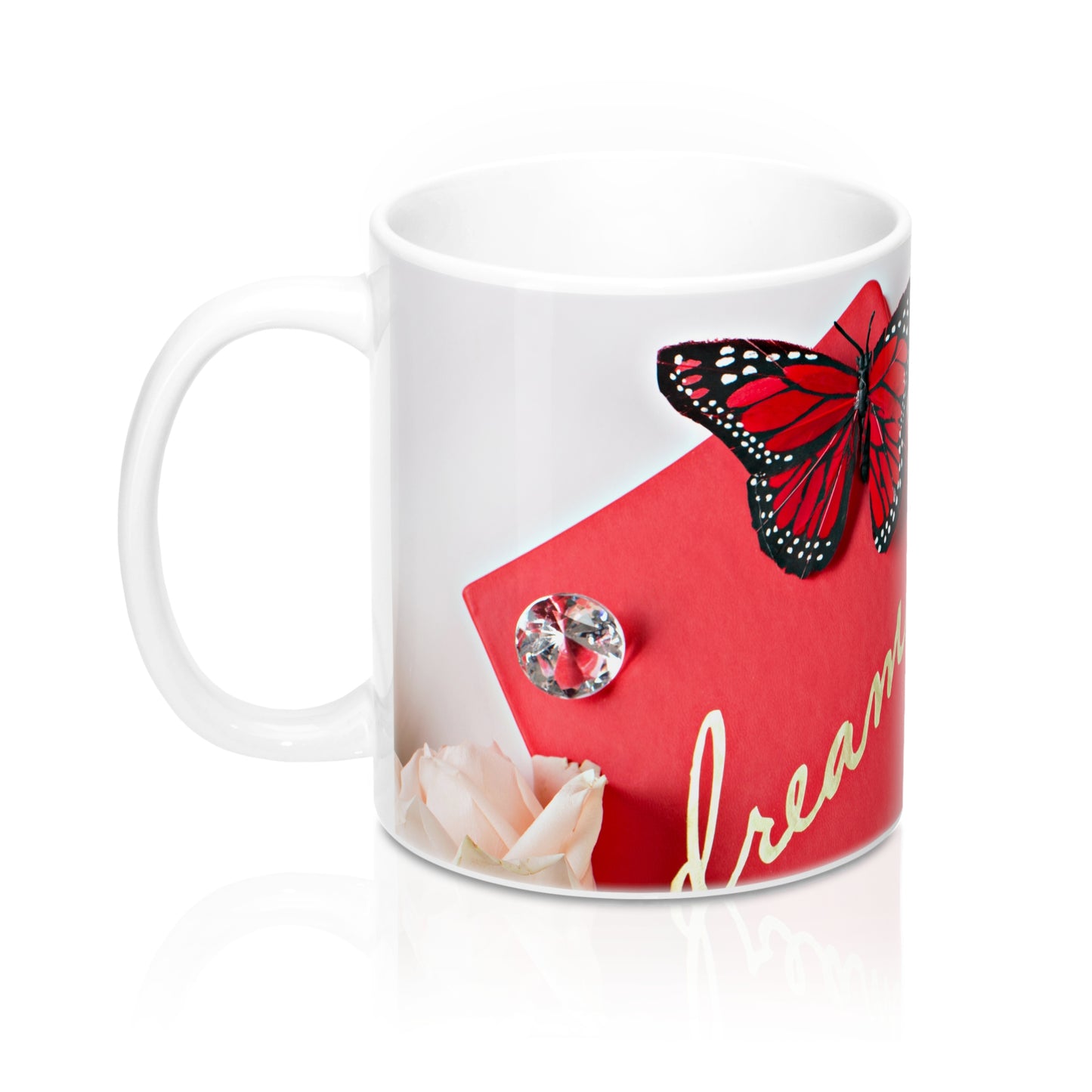 Ceramic Drinking Mug (Diamonds Red Journal Dream)