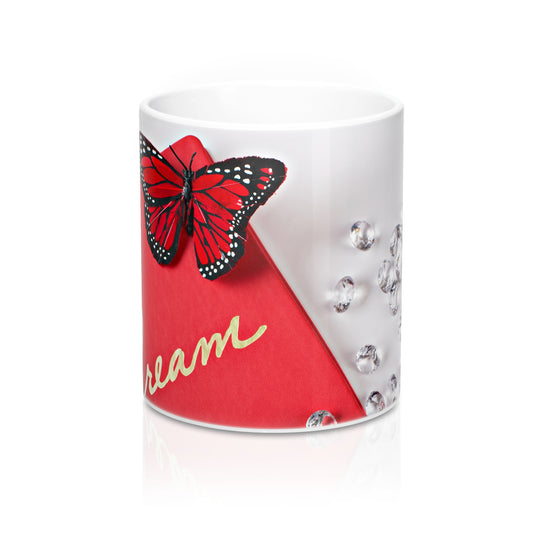 Ceramic Drinking Mug (Diamonds Red Journal Dream)