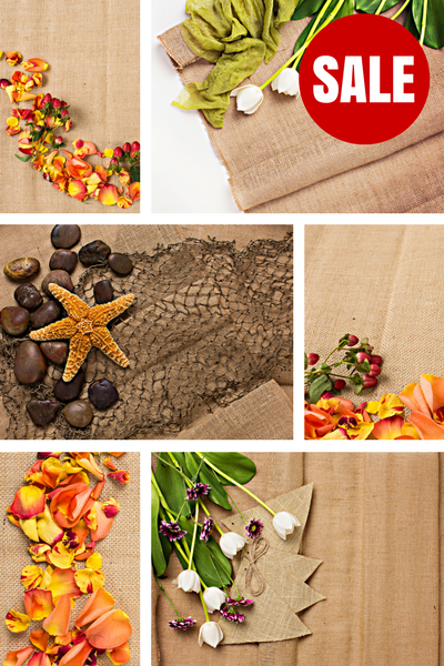 Stock Photo BUNDLE (Set of 10) Burlap