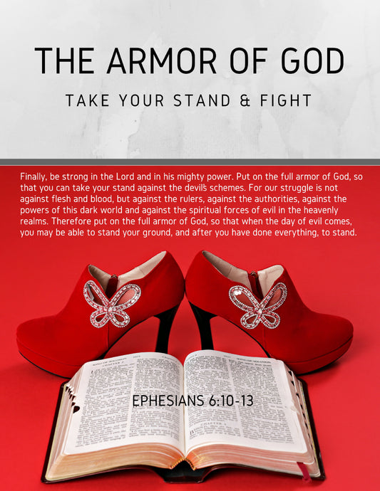 Wall Art Armor of God Declarations (Printable 7 page 8x10") Red Heels