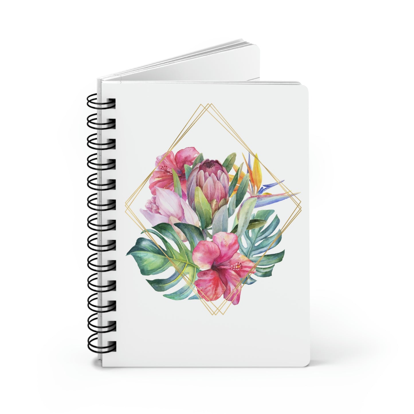 Spiral Bound Journal Triangle Flowers