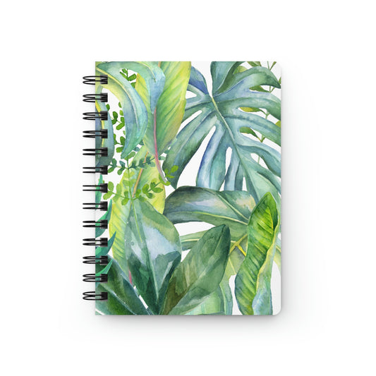 Spiral Bound Journal Green Leaves