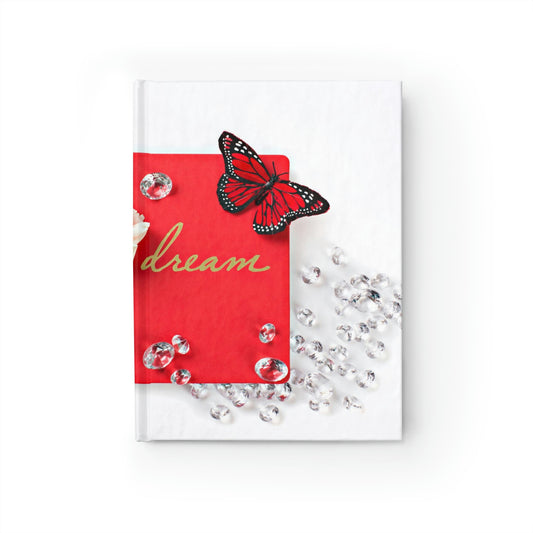 Journal - Ruled Line (Red Butterly Diamonds Cream Roses)