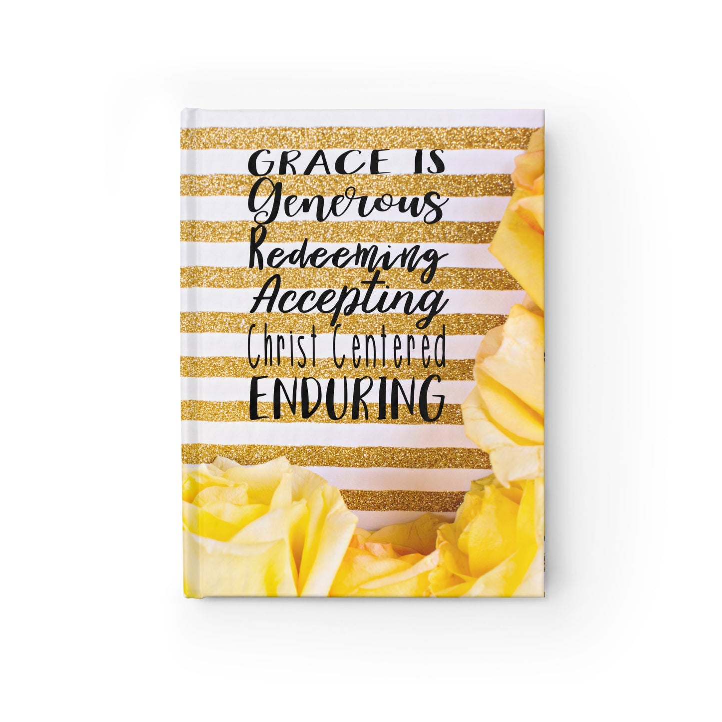 Journal - Ruled Line (Yellow roses Gold White)