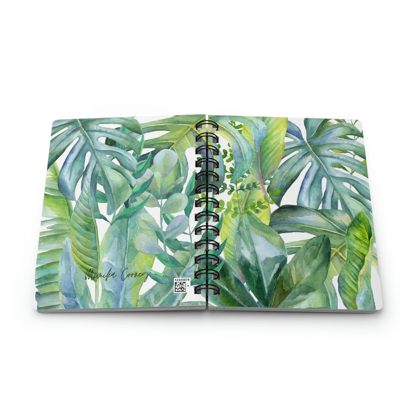 Spiral Bound Journal Green Leaves