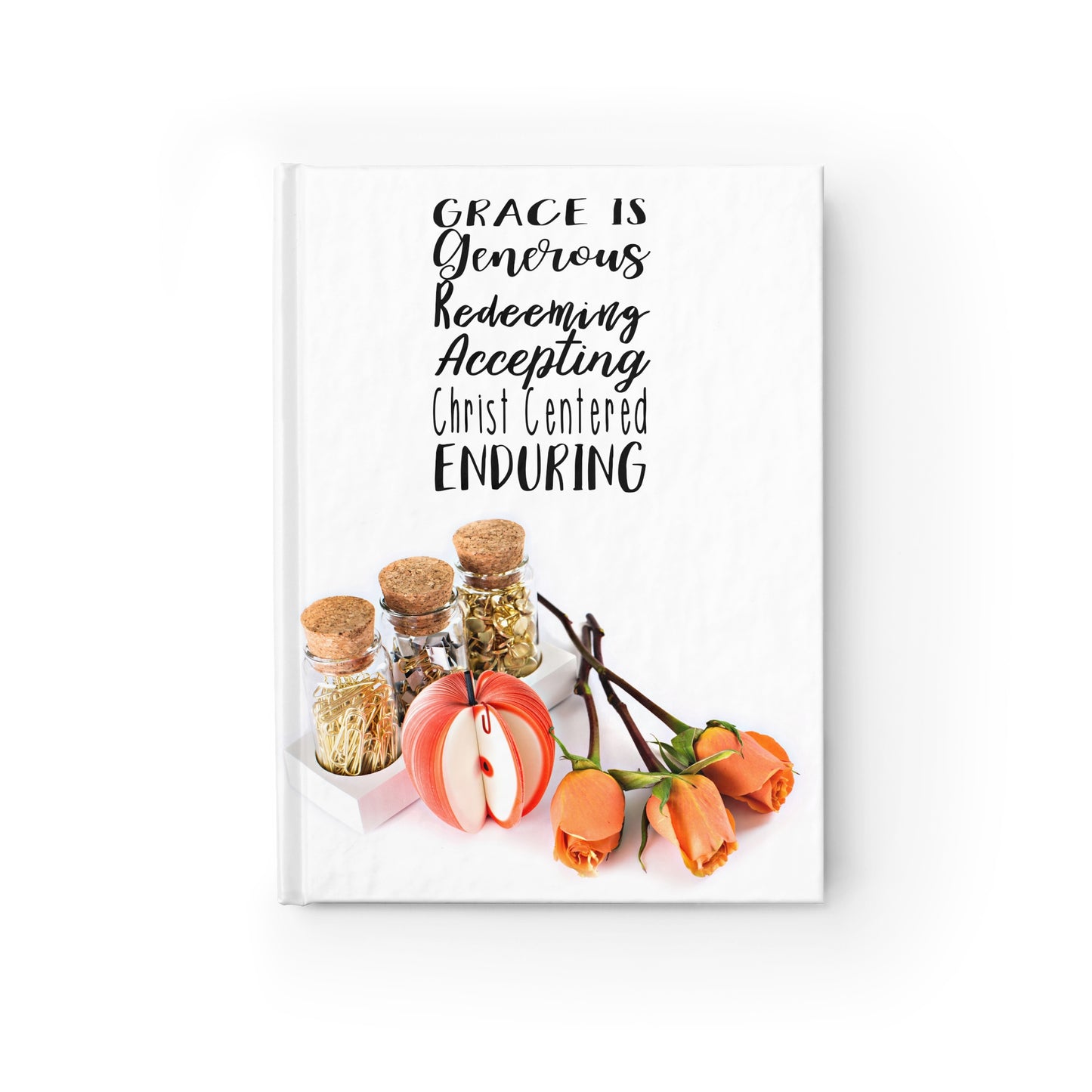 Journal - Ruled Line (Orange Roses Apple Gold Pins)