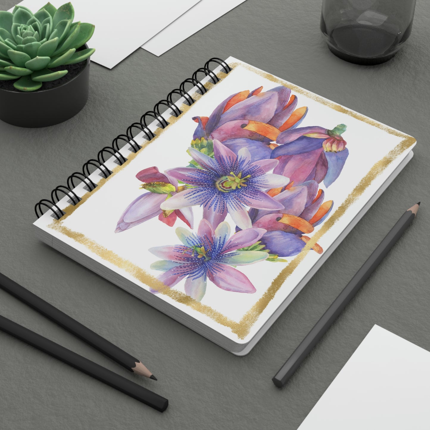 Spiral Bound Journal Purple Watercolor