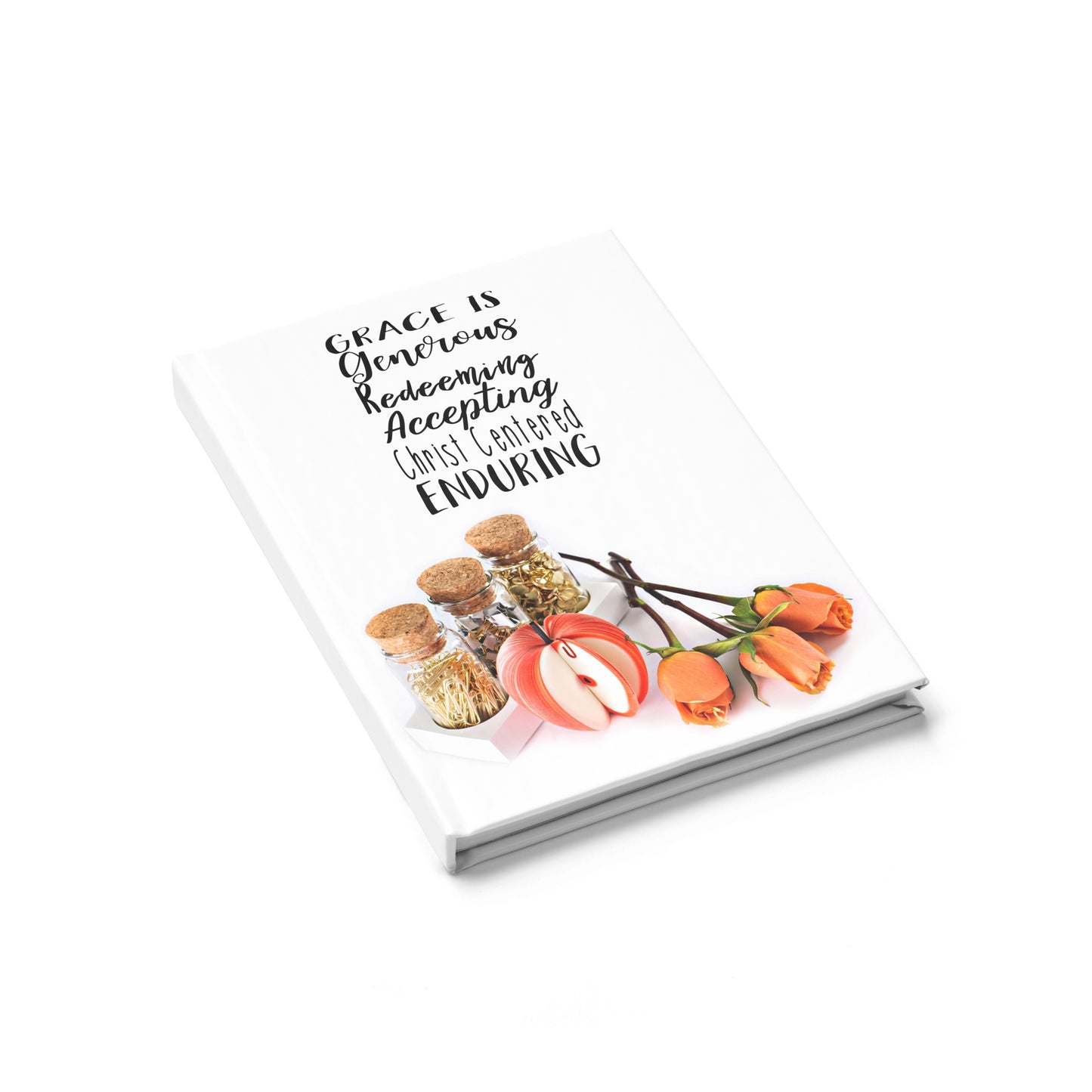 Journal - Ruled Line (Orange Roses Apple Gold Pins)