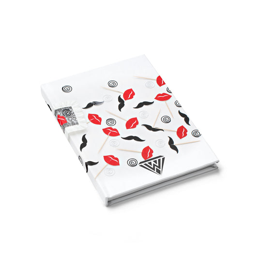 Journal - Ruled Line (Red Black Lips Moustache)