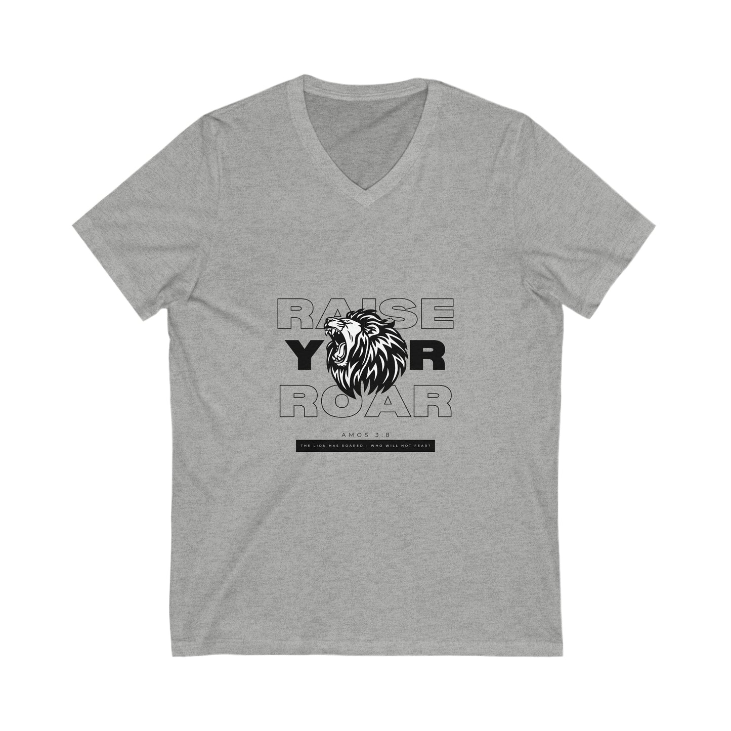 T-Shirt Unisex Short Sleeve V-Neck Tee (Raise Your Roar)