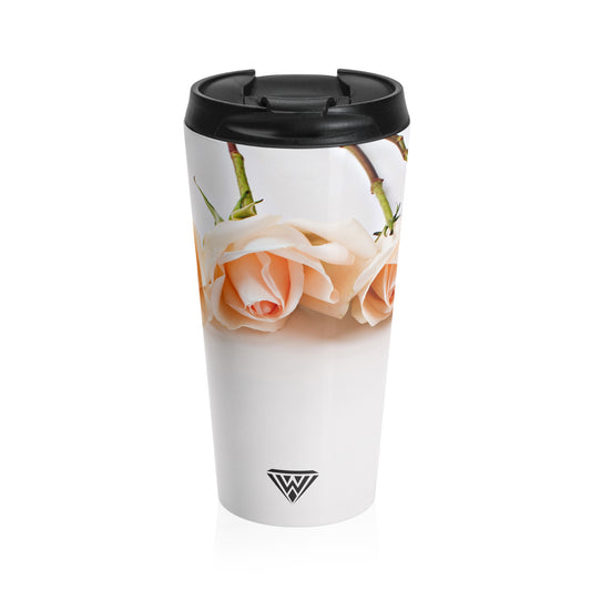 Stainless Steel Travel Mug (Cream Roses)