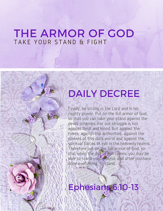 Wall Art Armor of God Declarations (Printable 7 page 8x10") Purple