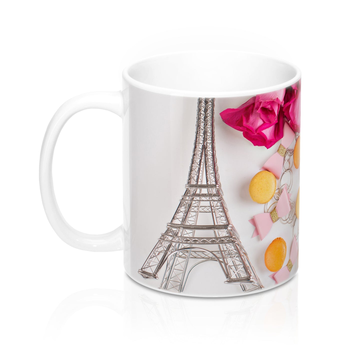 Ceramic Drinking Mug (Pink Roses Macarons Paris)