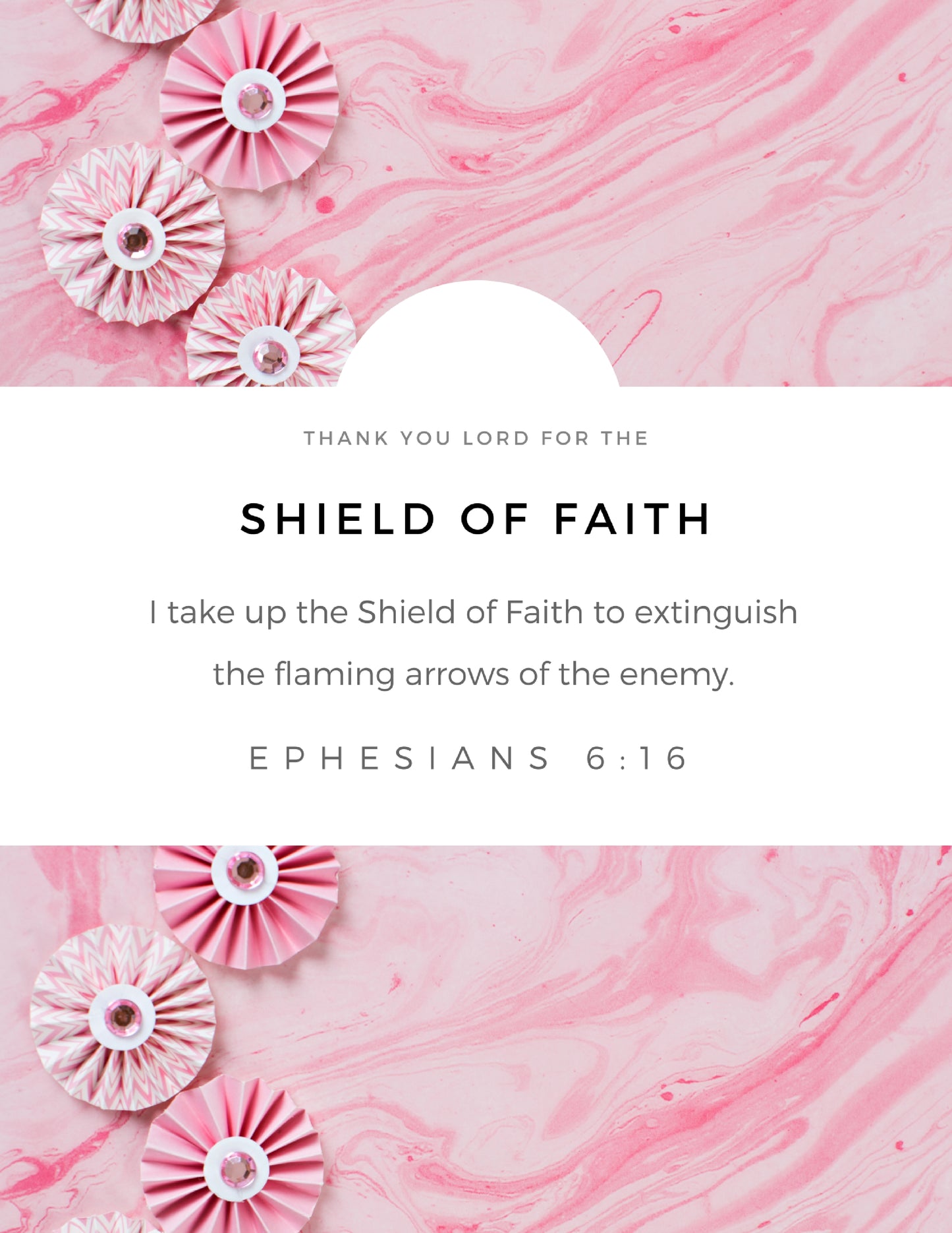 Wall Art Armor of God Declarations (Printable 7 page 8x10") Pink Marble