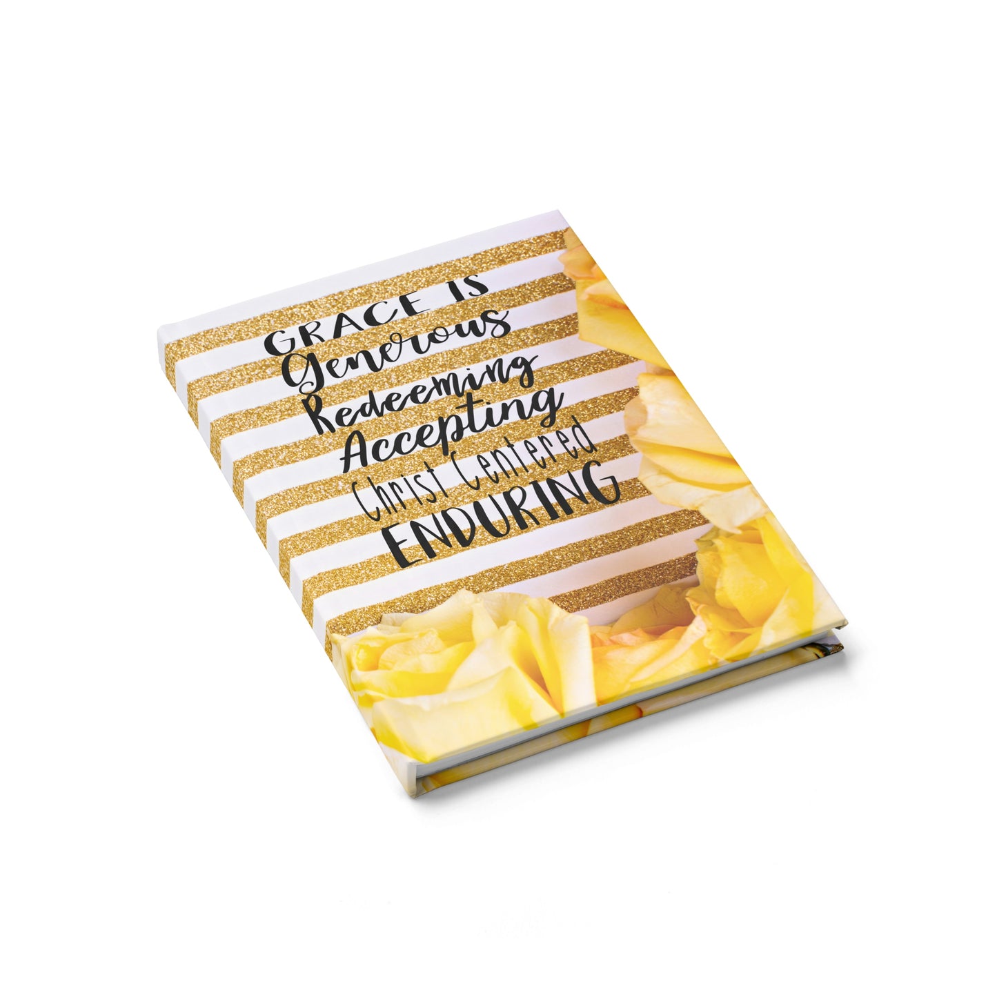 Journal - Ruled Line (Yellow roses Gold White)