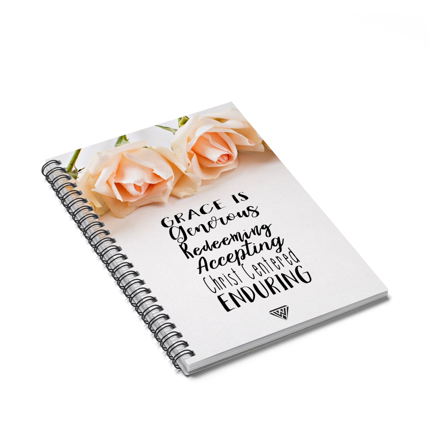 Spiral Notebook - Ruled Line (Cream Roses)