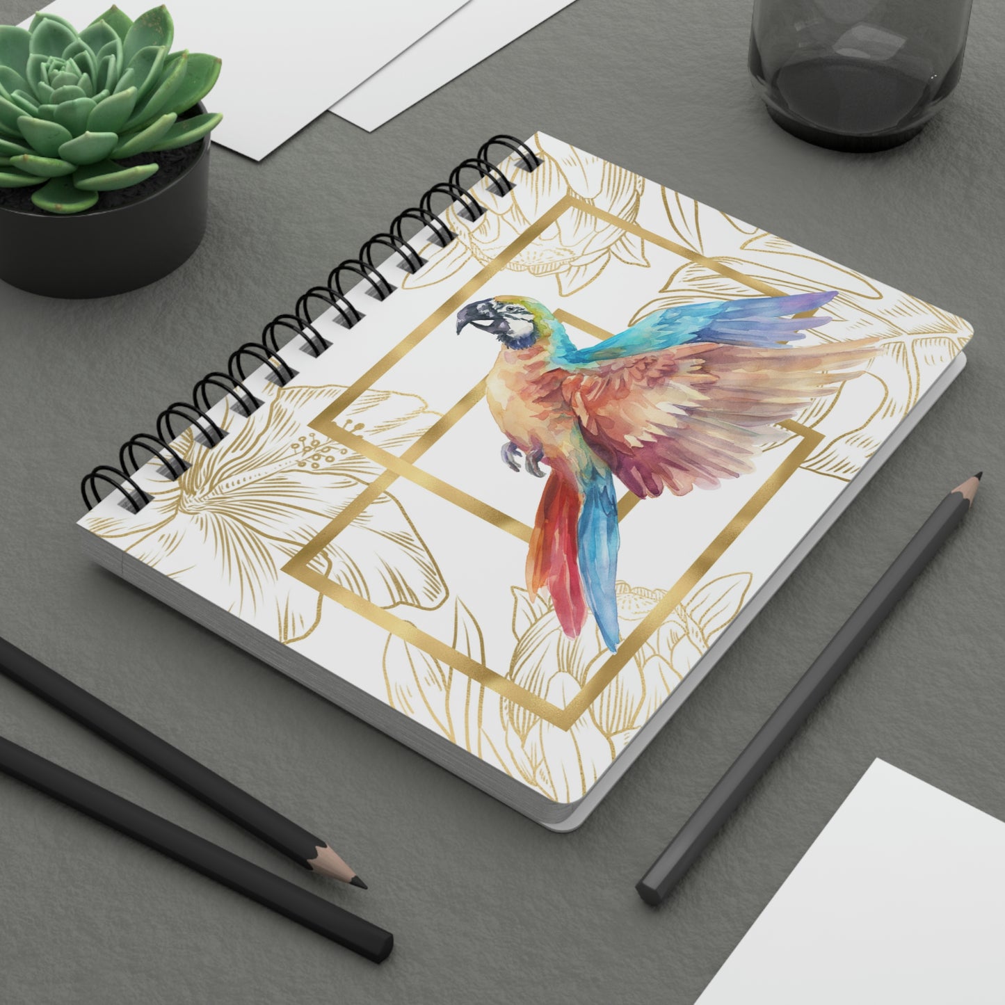 Spiral Bound Journal Flying Parrot