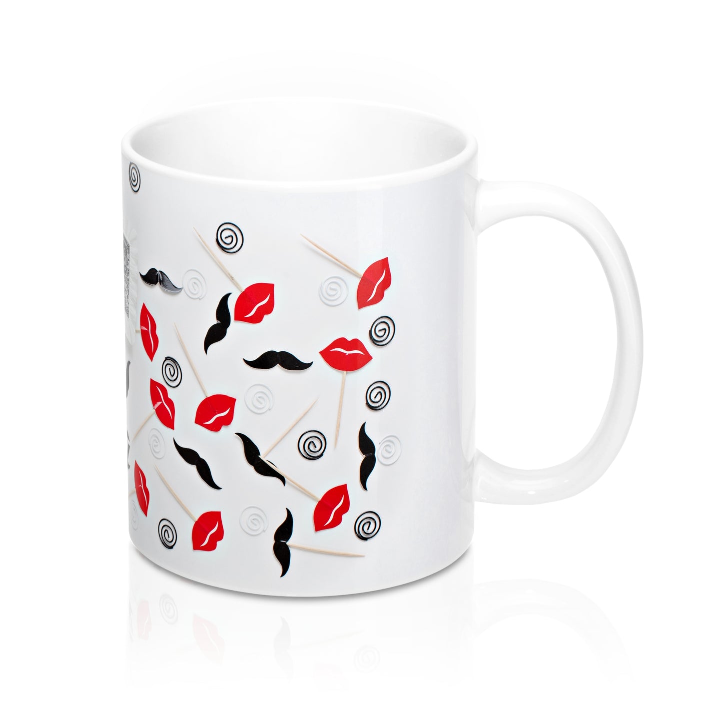 Ceramic Drinking Mug (Red Lips Moustache)