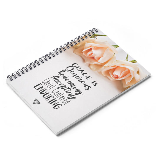 Spiral Notebook - Ruled Line (Cream Roses)